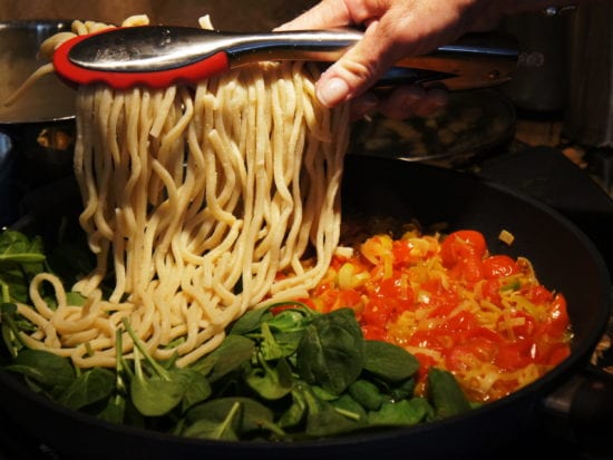 taste of summer blt noodles with Grandma's Frozen Pasta