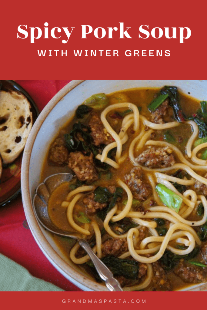 Spicy Pork Soup with Winter Greens